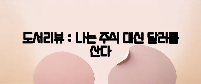 도서리뷰 : 나는 주식 대신 달러를 산다