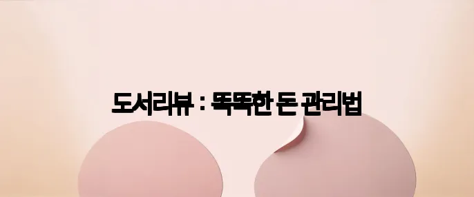도서리뷰 : 똑똑한 돈 관리법