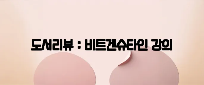 도서리뷰 : 비트겐슈타인 강의