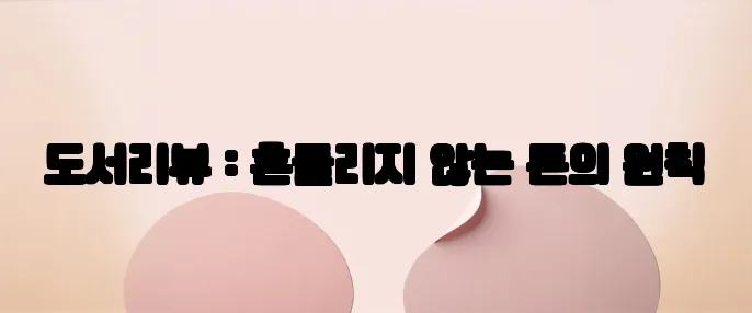 도서리뷰 : 흔들리지 않는 돈의 원칙